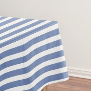 Blue and White Simple Stripes Pattern Tablecloth