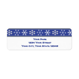 Blue and White Snowflake Address Label #HolidayZ Return Address Label