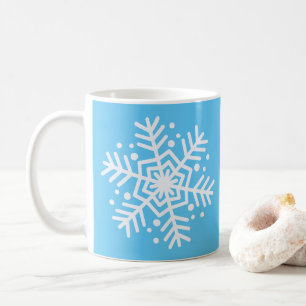 Blue and White Snowflake Christmas Theme Coffee Mug