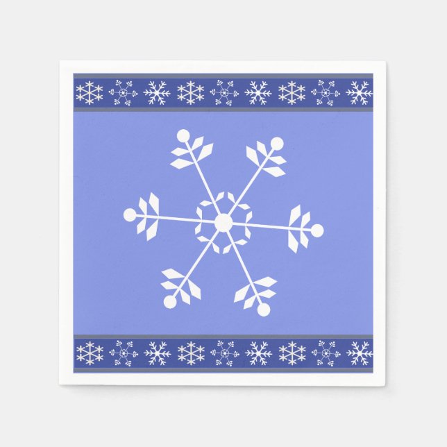 Blue and White Snowflake Napkin #HolidayZ (Front)