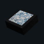 Blue and White Snowflake Quilt Gift Box<br><div class="desc">A quilt showcases intricate patterns resembling snowflakes,  each block featuring unique blue and white designs</div>