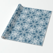 Blue and white snowflakes winter pattern