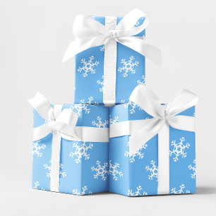 Blue and White Snowflakes Wrapping Paper