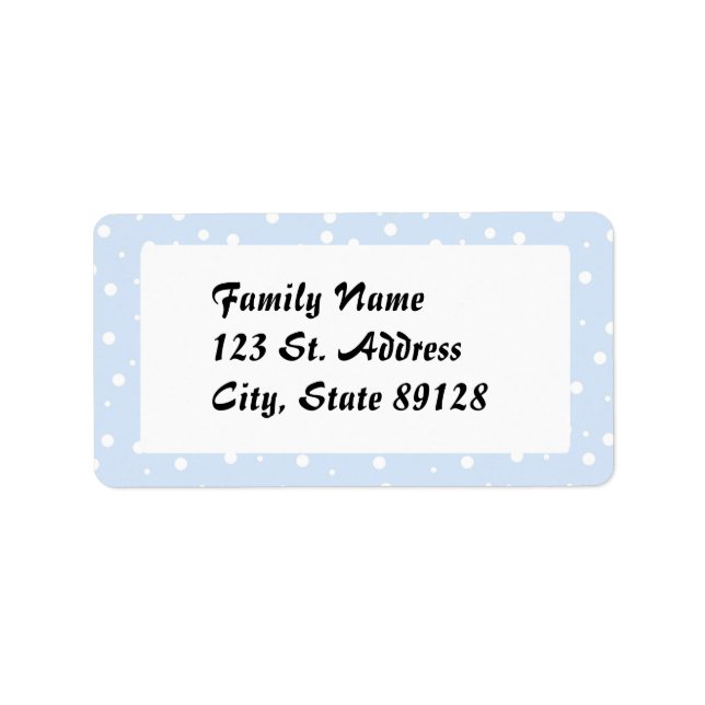Blue and White Snowy Background Label (Front)
