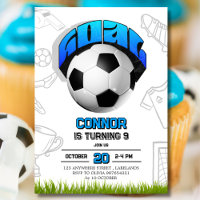 Blue and White Soccer Ball Birthday Party 