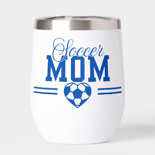 Blue And White Soccer Mum Heart Shaped Soccer Ball