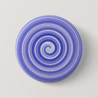 Blue and white spiral pattern 6 cm round badge