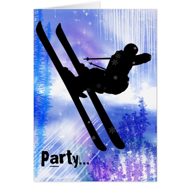 Blue and White Splashes with Ski Jump (Front)