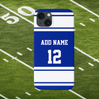 Blue and White Sports Stripe
