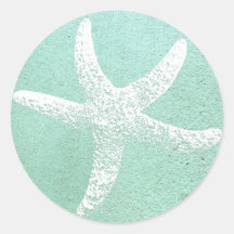 Blue and White Starfish Sticker