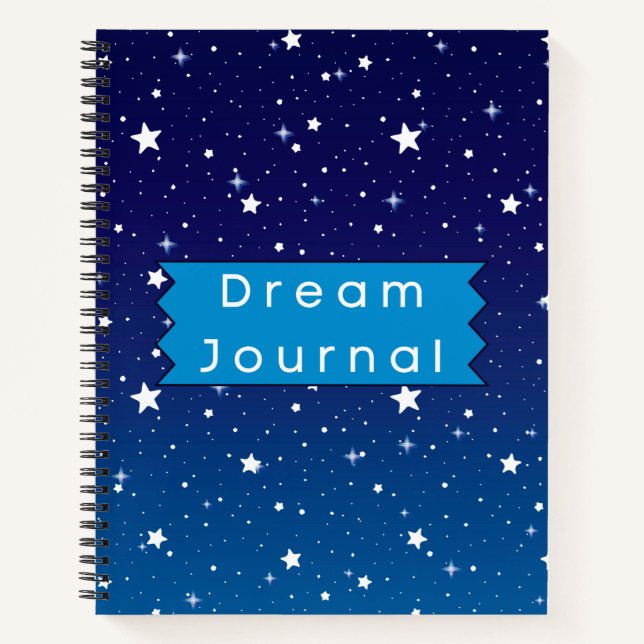 Blue and White Stars and Sky Dream Journal (Front)