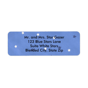 Blue and White Stars Blended Blue Address Labels