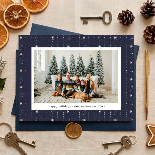 Blue And White Stars Wallpaper Photo Holiday Card