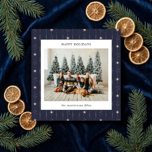 Blue And White Stars Wallpaper Photo Holiday Card