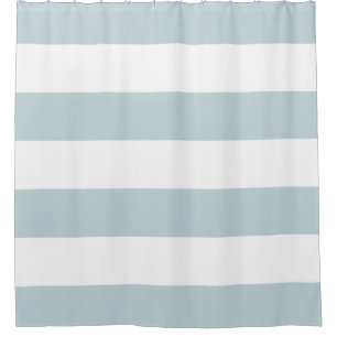 Blue and White Stripe Custom Colour Shower Curtain