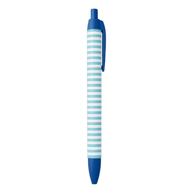 Blue and White Stripe Pattern Ink Pen (Bottom (Vertical))