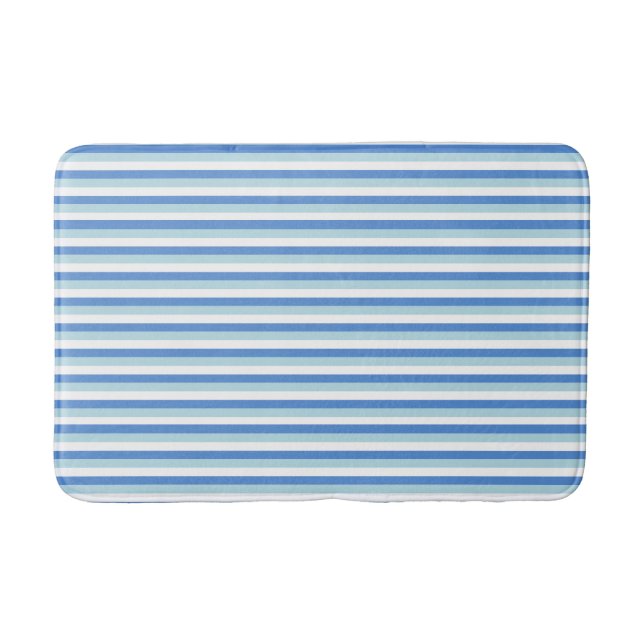 Blue and White Striped Bath Mat (Front)