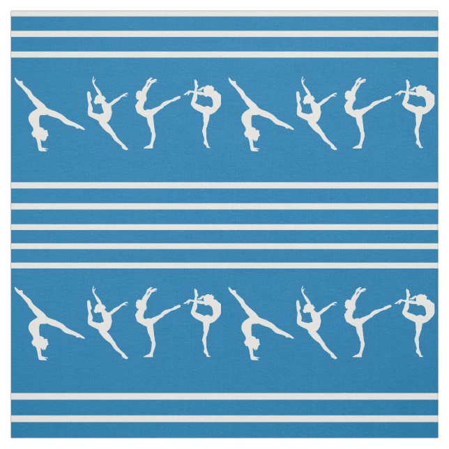 Blue and White Striped Gymnastics Fabric (Swatch)