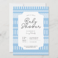 Blue and White Striped Paint Stroke Baby Shower