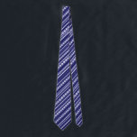 Blue-and-White Striped Paw Print Necktie<br><div class="desc">This classic design is suitable for any occasion,  but the blue and white colour scheme makes it especially appropriate for Hanukkah.</div>