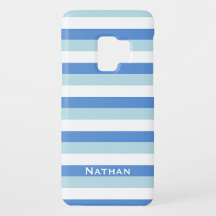 Blue and White Striped Personalised Case-Mate Samsung Galaxy S9 Case