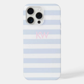 Blue and white striped phone case