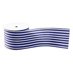 Blue and White Striped Ribbon Grosgrain Ribbon