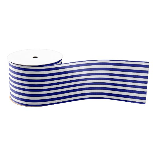 Blue and White Striped Ribbon Grosgrain Ribbon