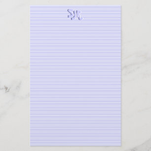 Blue and White Striped Stationery Paper Monogram