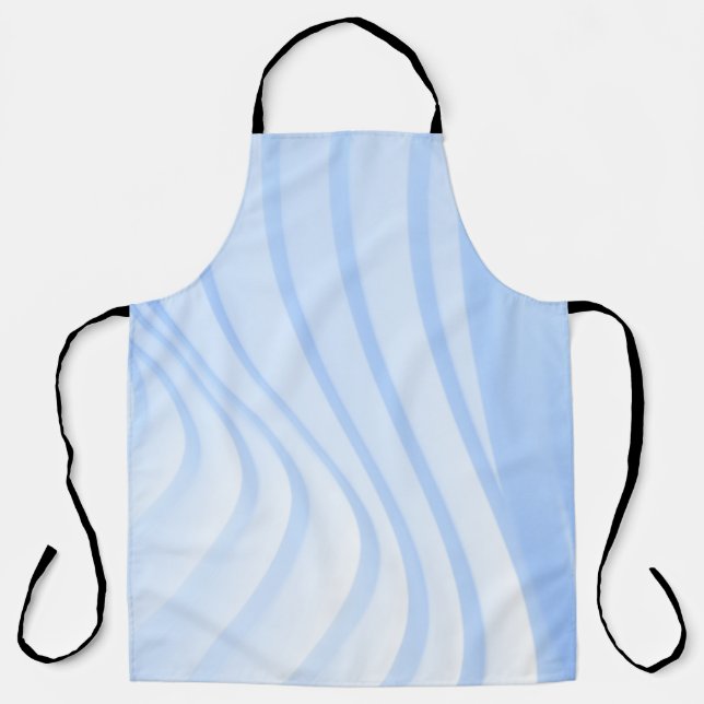 Blue and white striped textile apron (Front)