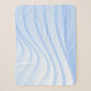 Blue and white striped textile sherpa blanket