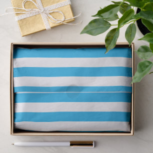 Blue and White Striped Tissue Paper