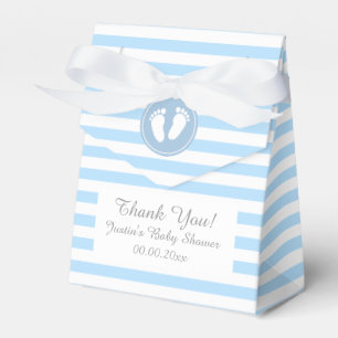 Blue and white stripes baby shower party favour box