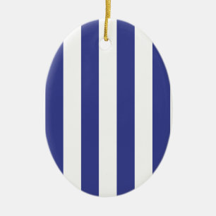 Blue and White Stripes Ceramic Tree Decoration