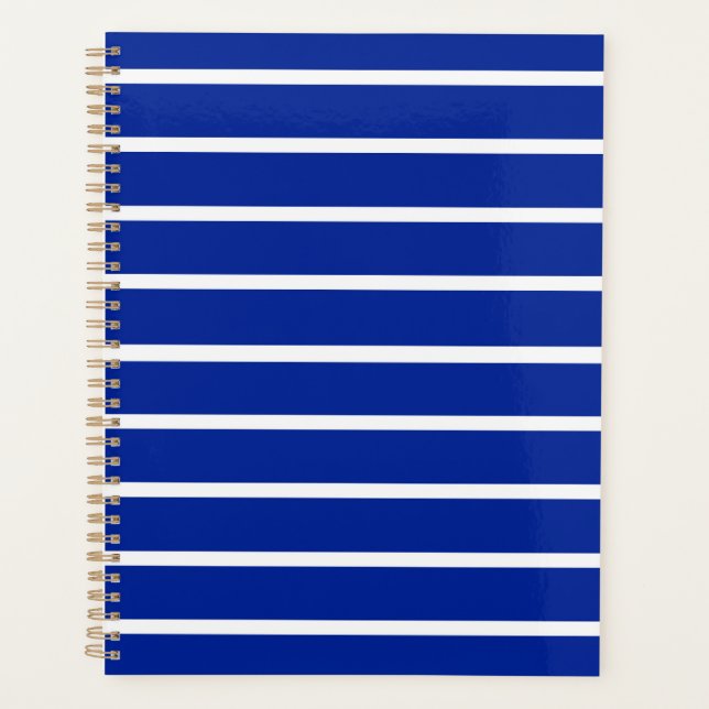 Blue and White Stripes Design Planner (Front)