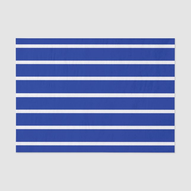 Blue and White Stripes Design Tissue Paper (Front)