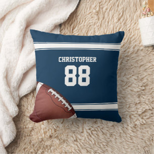 Blue and White Stripes Jersey Football Cushion