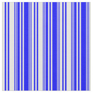 Blue and White Stripes/Lines Pattern Fabric