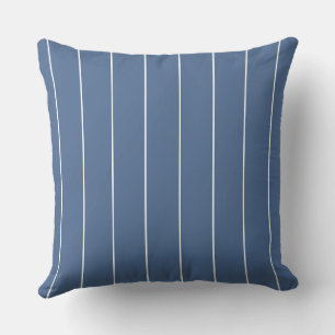 Blue and White  Stripes Pattern Cushion