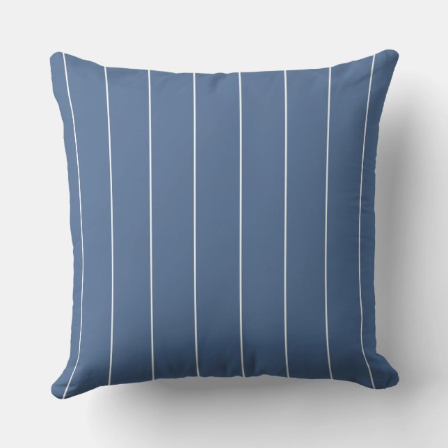 Blue and White  Stripes Pattern Cushion (Back)
