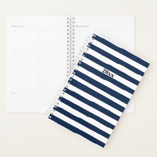 Blue and White Stripes Planner (Display)