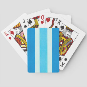Blue and White Stripes Playing Cards