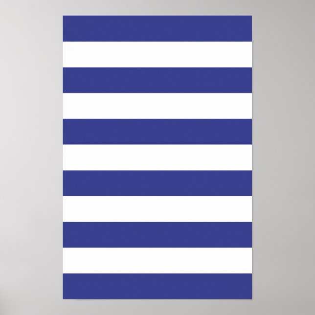 Blue and White Stripes Poster (Front)