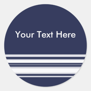 Blue and White Stripes Sticker