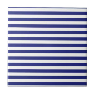 Blue and White Stripes Tile