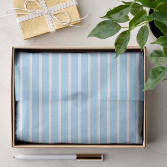 Blue and White Stripes Tissue Paper (Gift)