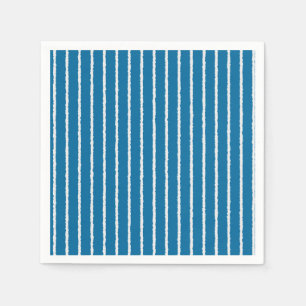 Blue and White Stripes with Uneven Lines Napkin