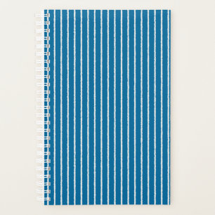 Blue and White Stripes with Uneven Lines Planner