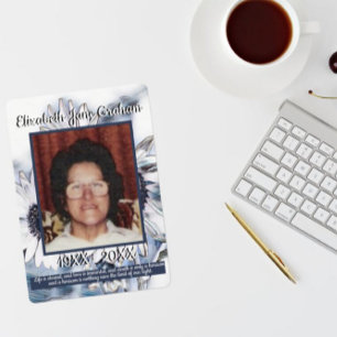 Blue and White Sunflower Art   Photo   Funeral     Program