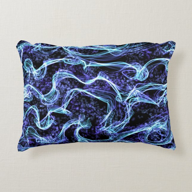Blue and White Swirl Pillow (Front)